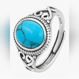 Sterling Silver Turquoise Adjustable Ring